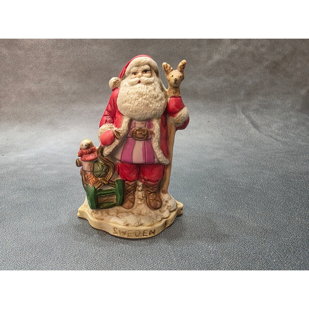 RSVP 1991 Sweden Santa Figurine Reindeer‎ Sled Christmas Collectible 8905